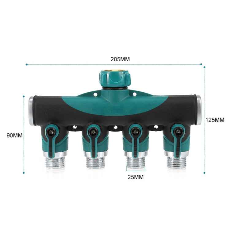 4 In 1 Multi-function Garden Water Sprinklers Lawn Irrigation Valve Water Dividing Controller Water Pipe Shunt, EU Plug