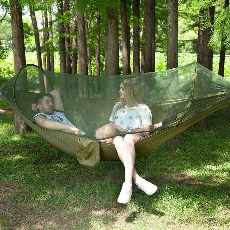 Portable Outdoor Camping Full-automatic Nylon Parachute Hammock with Mosquito Nets, Size : 290 x 140cm