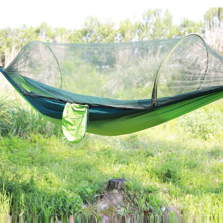 Portable Outdoor Camping Full-automatic Nylon Parachute Hammock with Mosquito Nets, Size : 290 x 140cm