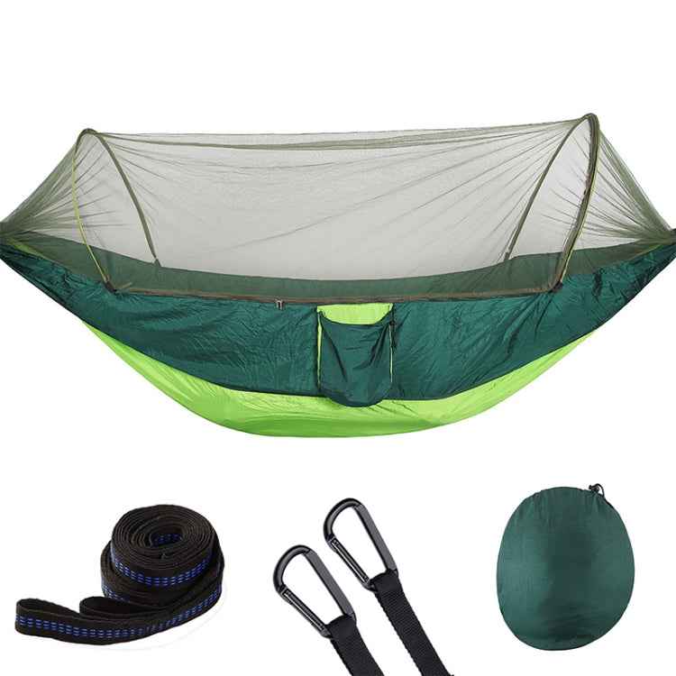 Portable Outdoor Camping Full-automatic Nylon Parachute Hammock with Mosquito Nets, Size : 290 x 140cm
