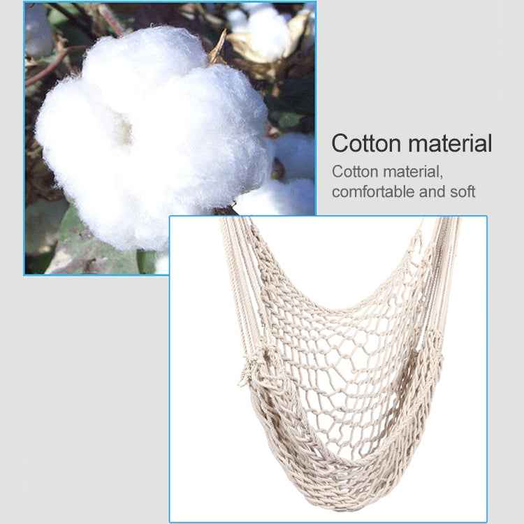 Aotu AT6732 Outdoor Cotton Rope Net Swing Frame Hanging Chair Hammock, Size: 130x90cm