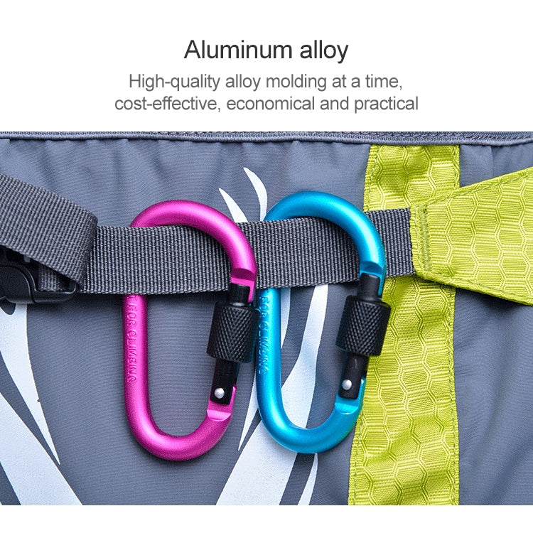 2 PCS D Shape Multi-function Outdoor Aluminium Alloy Mountaineering Buckle Lock, Random Color Delivery, 2PCS Random Color
