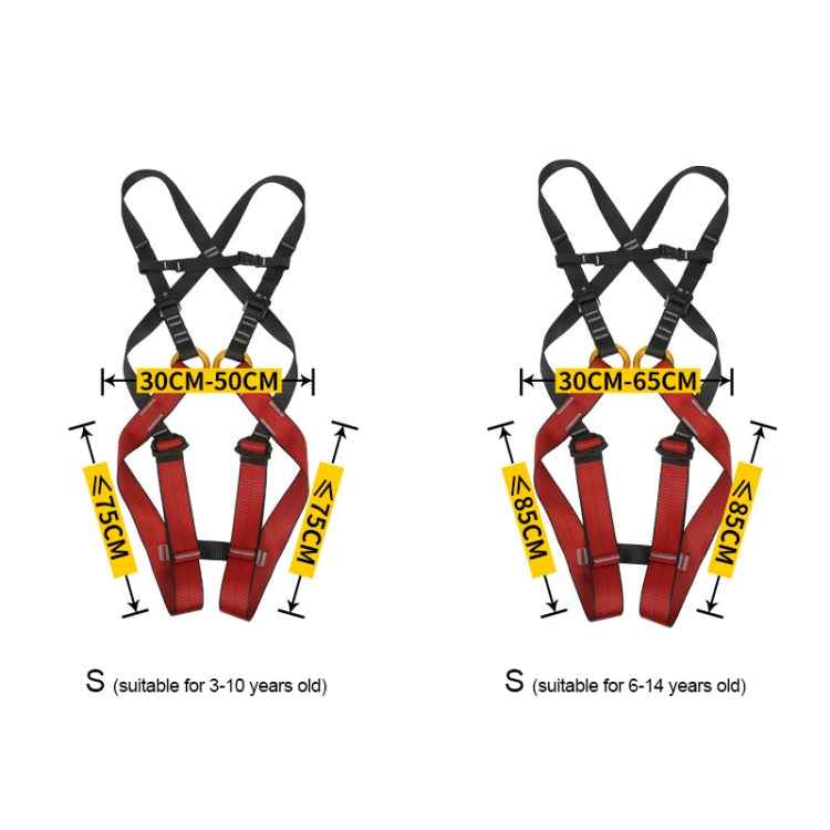XINDA XDA9516 Outdoor Rock Climbing Polyester High-strength Wire Adjustable Downhill Whole Body Safety Belt Children Size: S