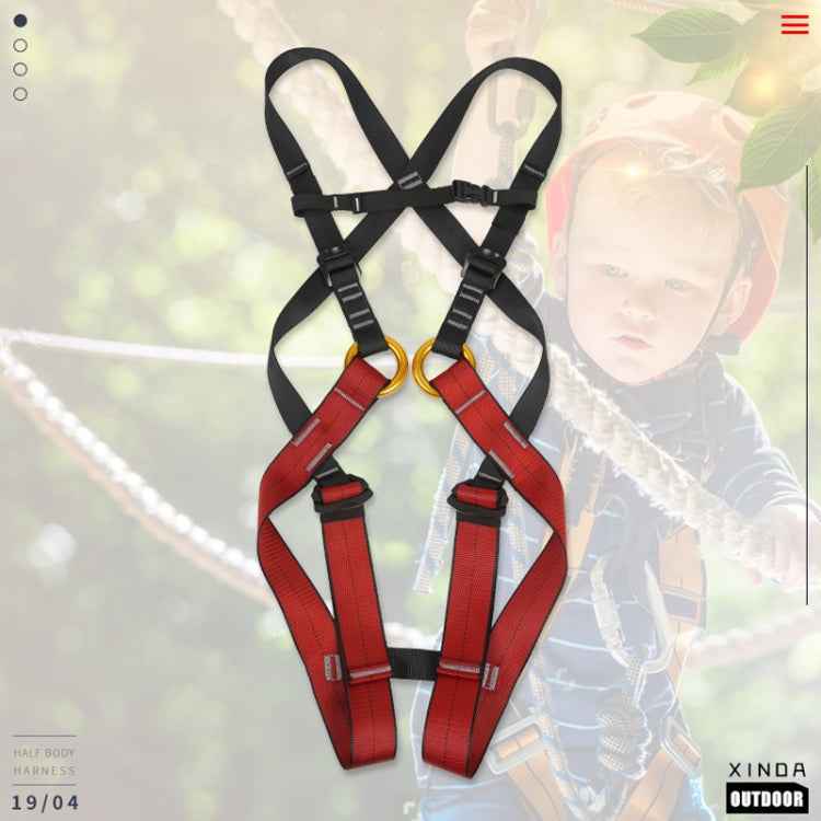 XINDA XDA9516 Outdoor Rock Climbing Polyester High-strength Wire Adjustable Downhill Whole Body Safety Belt Children Size: S