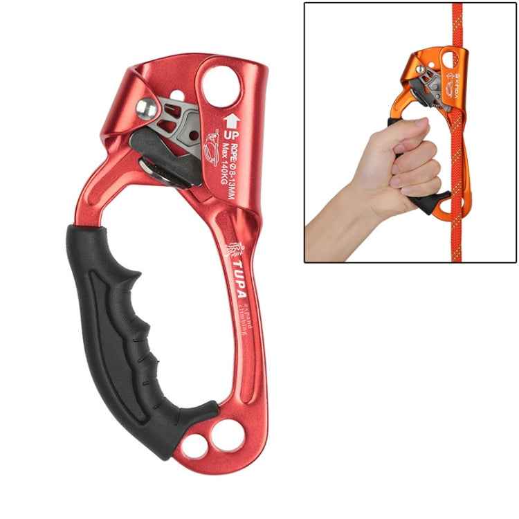 XINDA TP-8606 Outdoor Rock Climbing Aerial Work Anti-fall Handheld Rope Gripper for 8-12mm Diameter Rope left