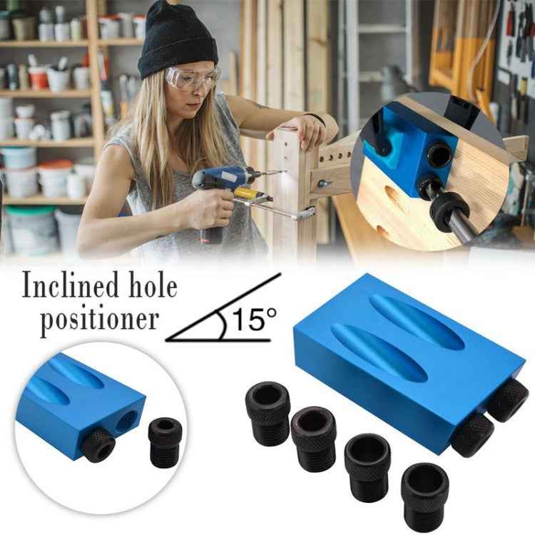 15 Degree Angular Oblique Aluminum Alloy Woodworking Hole Locator