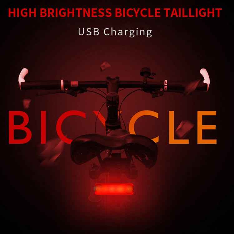 A02 Bicycle Taillight Bicycle Riding Motorcycle Electric Car LED Mountain Bike USB Charging Safety Warning Light (50 Hours, Color Box)