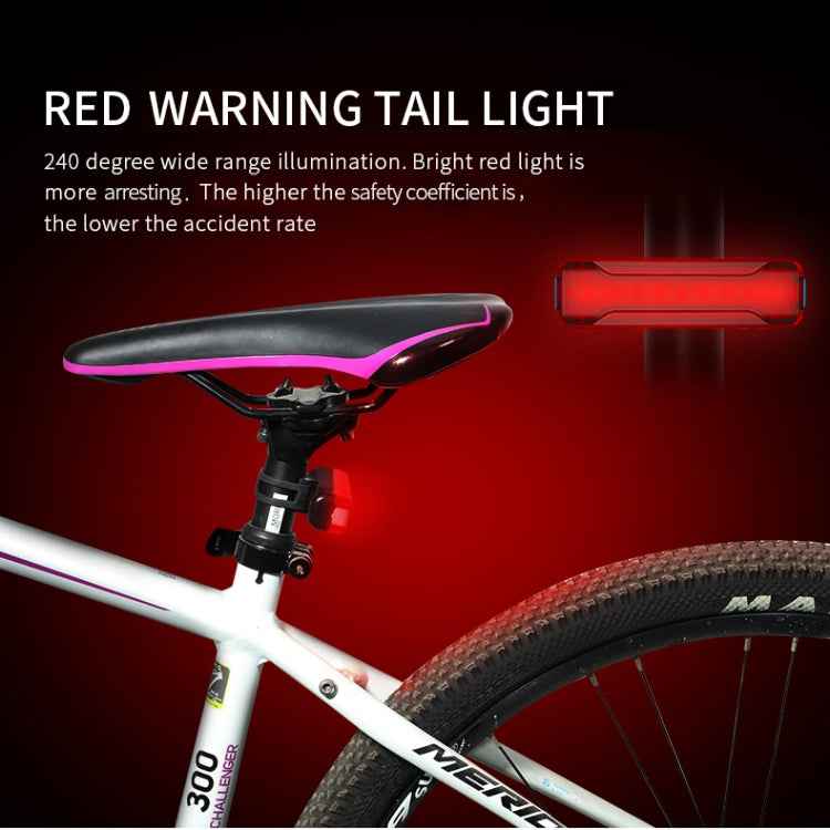 A02 Bicycle Taillight Bicycle Riding Motorcycle Electric Car LED Mountain Bike USB Charging Safety Warning Light (100 Hours, Plastic Bag)