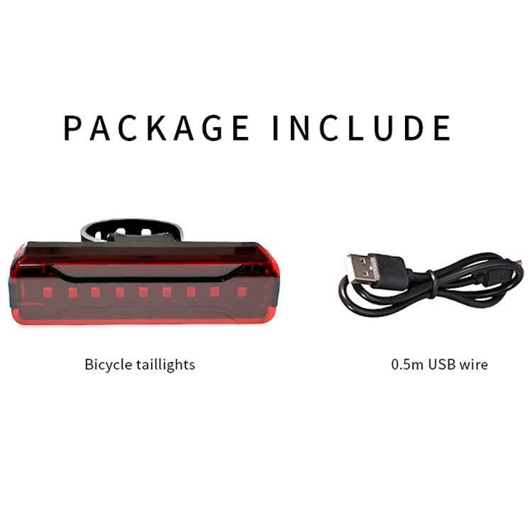 A02 Bicycle Taillight Bicycle Riding Motorcycle Electric Car LED Mountain Bike USB Charging Safety Warning Light (100 Hours, Plastic Bag)