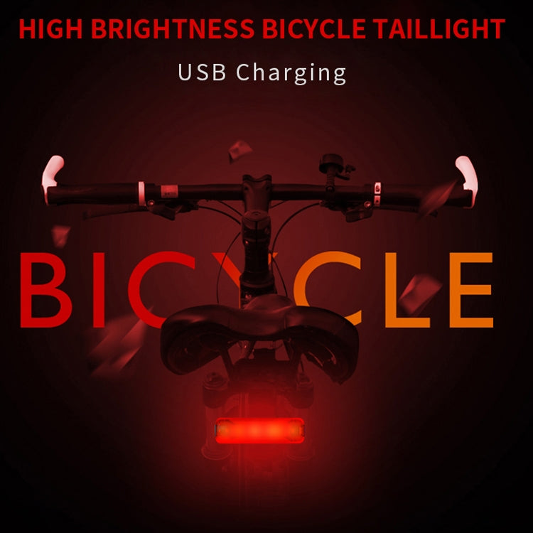 A02 Bicycle Taillight Bicycle Riding Motorcycle Electric Car LED Mountain Bike USB Charging Safety Warning Light (50 Hours, Plastic Bag), 50 Hours, Plastic Bag