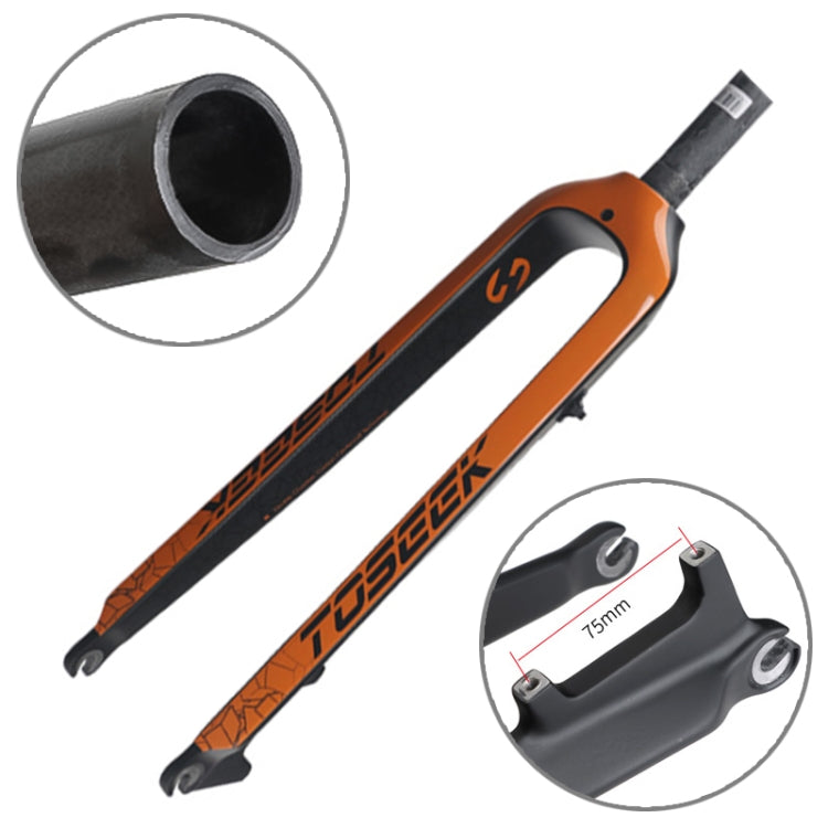 TOSEEK Ultra Light 29 Inch 435mm Mountain Bike Full Carbon Front Fork Straight Head Tube Disc Brake, 29 Inch 435mm