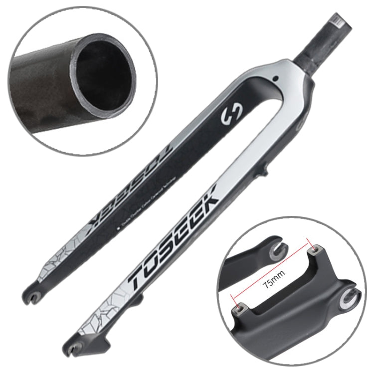 TOSEEK Ultra Light 29 Inch 435mm Mountain Bike Full Carbon Front Fork Straight Head Tube Disc Brake, 29 Inch 435mm