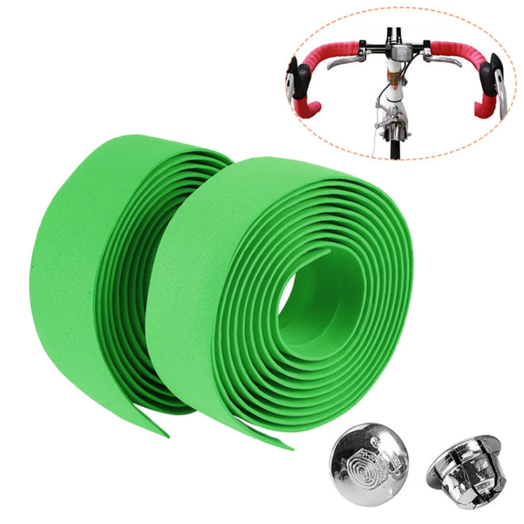 1 Pair Cycling Road Bike Sports Bicycle Cork Handlebar Tape Wrap + 2 Bar Plug, 2m Black, 2m Pink, 2m Green, 2m Blue, 2m Red, 2m White, 2m Yellow