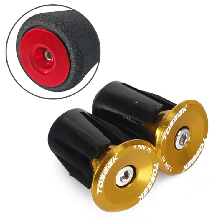 TOSEEK 1 Pair Mountain Bike Handlebar Grips Caps End Plug Aluminum Alloy Bicycle Bar Ends Plug