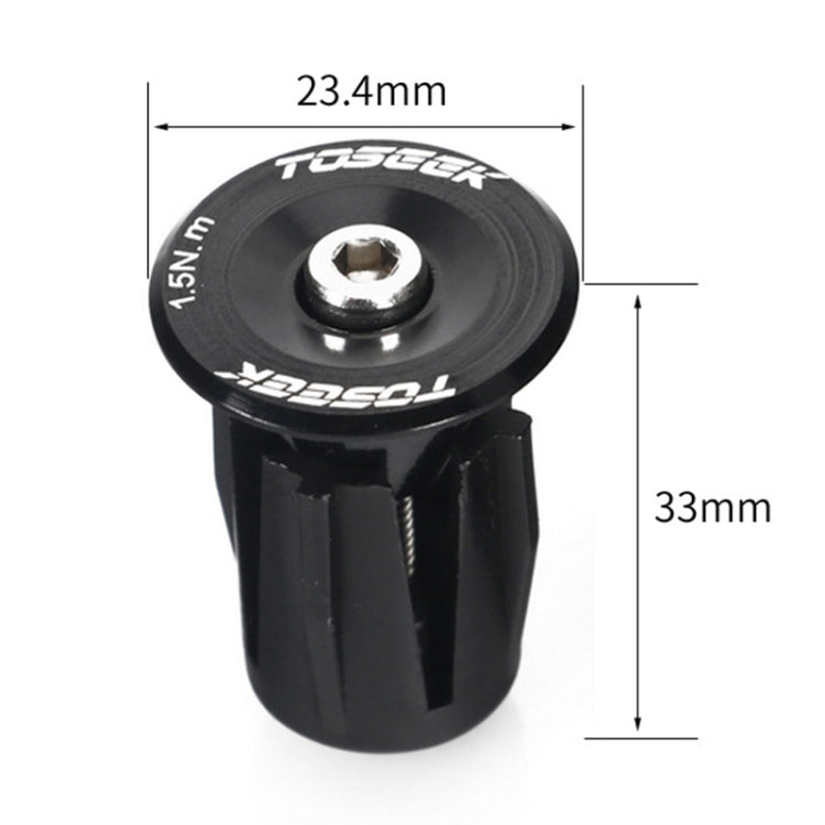 TOSEEK 1 Pair Mountain Bike Handlebar Grips Caps End Plug Aluminum Alloy Bicycle Bar Ends Plug