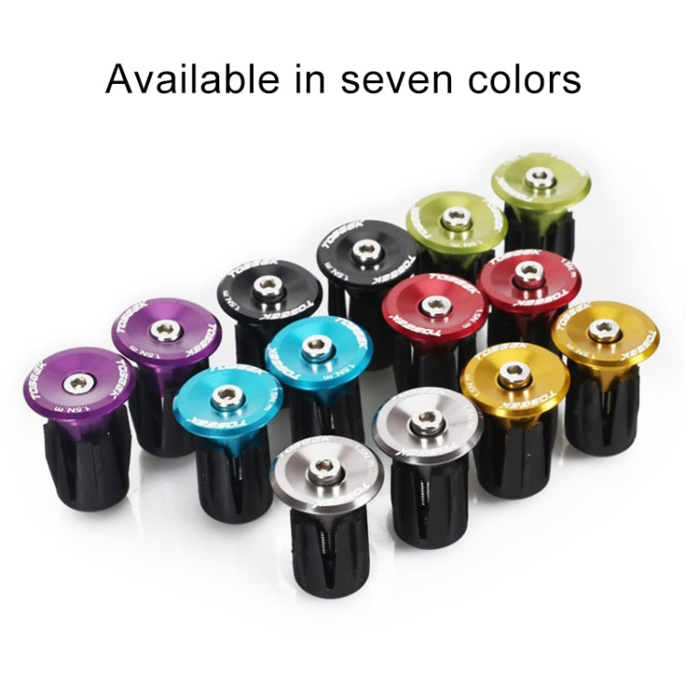 TOSEEK 1 Pair Mountain Bike Handlebar Grips Caps End Plug Aluminum Alloy Bicycle Bar Ends Plug