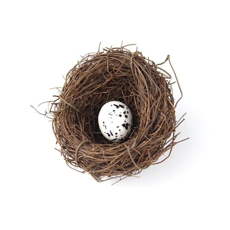 6cm Simulation Bird Nest + 1 PCS Bird Egg Holiday Decoration, 6cm