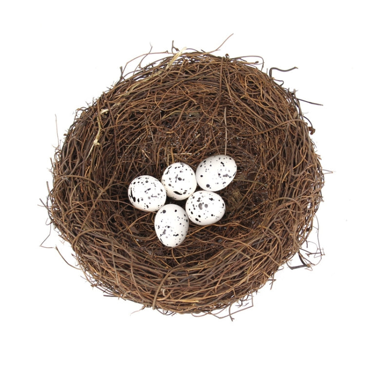 15cm Simulation Bird Nest + 5 PCS Bird Egg Holiday Decoration, 15cm