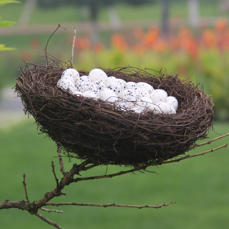 15cm Simulation Bird Nest + 5 PCS Bird Egg Holiday Decoration, 15cm