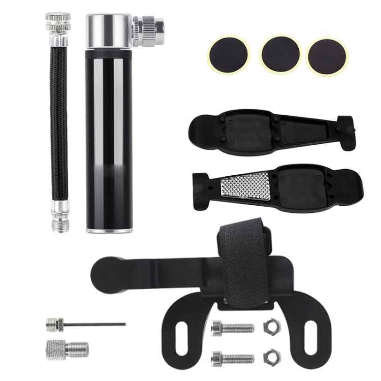 Manual Mini Portable Bicycle Aluminum Alloy Pump + Plastic glue-free tire patch + Tire lever