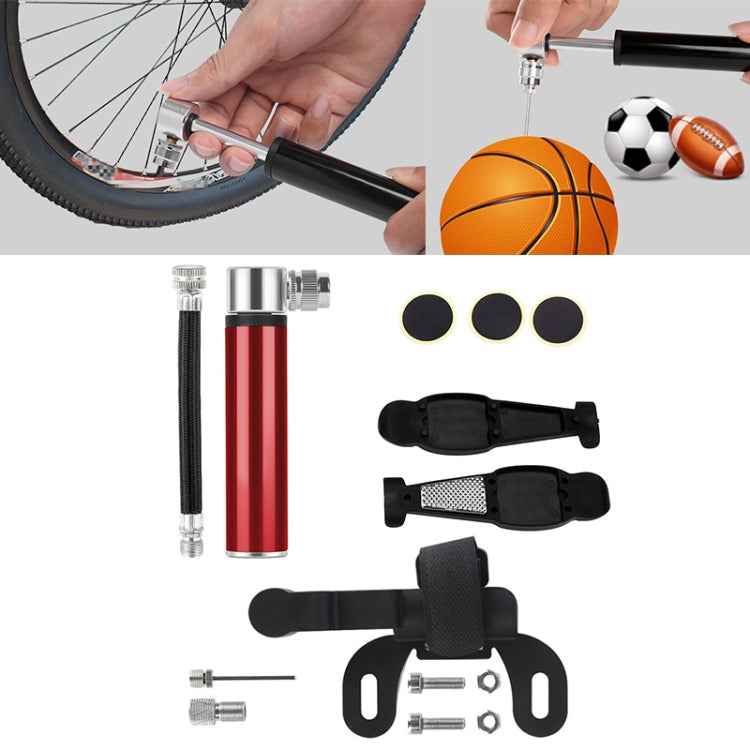 Manual Mini Portable Bicycle Aluminum Alloy Pump + Plastic glue-free tire patch + Tire lever