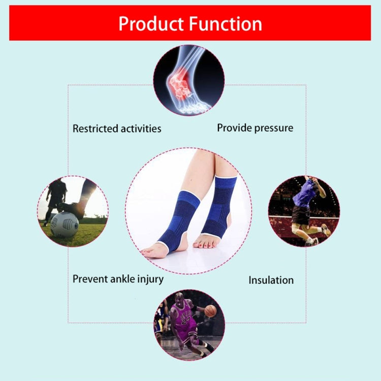2 PCS Elastic Sports Ankle Support Guards, Size: 19 x 8cm (Royal Blue), Ankle Support Size: 8 x 19cm
