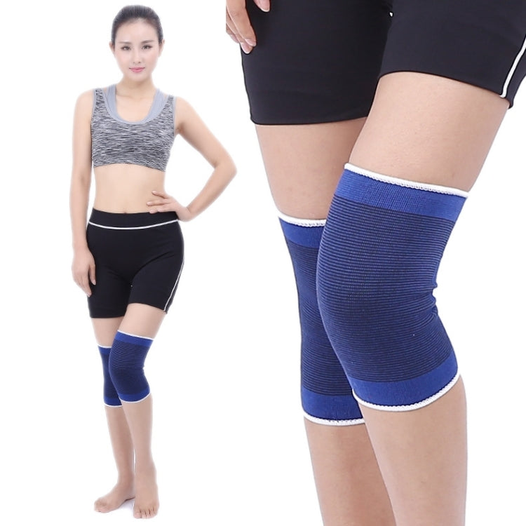 2 PC Sports Elastic Thermal Outdoors Basketball Knee Support Guards, Size: 22 x 14cm (Blue), Knee Size: 14x 22cm