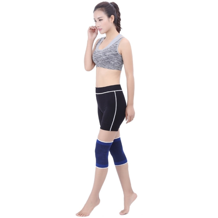 2 PC Sports Elastic Thermal Outdoors Basketball Knee Support Guards, Size: 22 x 14cm (Blue), Knee Size: 14x 22cm