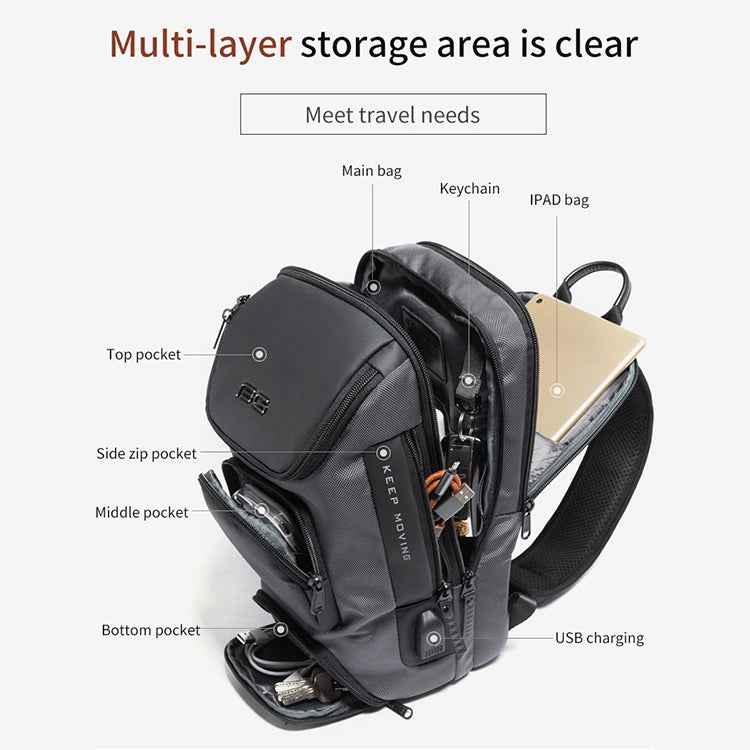 BANGE Fashion Travel Chest Bag Business Backpack Single Shoulder Bag