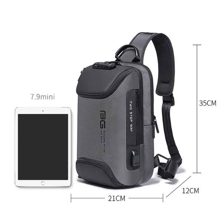 BANGE Men Security USB Chest Bag Portable Outdoor Shoulder Bag