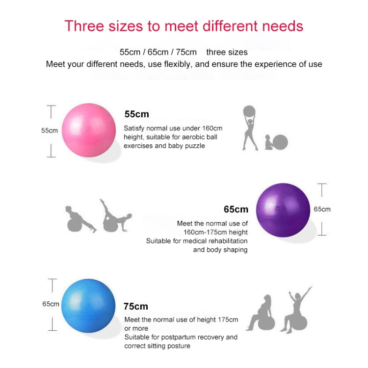 Thickening Explosion-proof Big Yoga Ball Sport Fitness Ball Environmental Pregnant Yoga Ball, Diameter: 55cm, 55cm(Pink), 55cm(Blue)