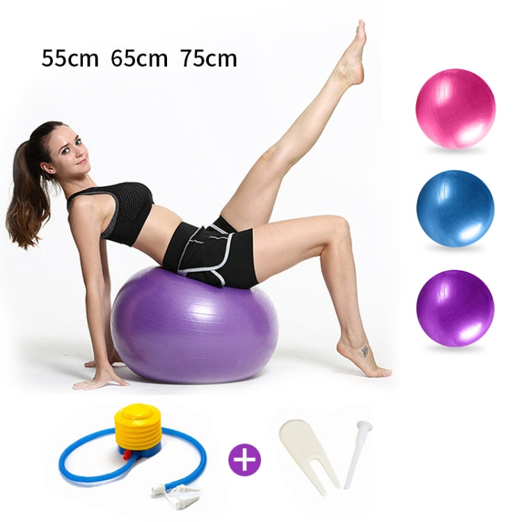 Thickening Explosion-proof Big Yoga Ball Sport Fitness Ball Environmental Pregnant Yoga Ball, Diameter: 55cm, 55cm(Pink), 55cm(Blue)