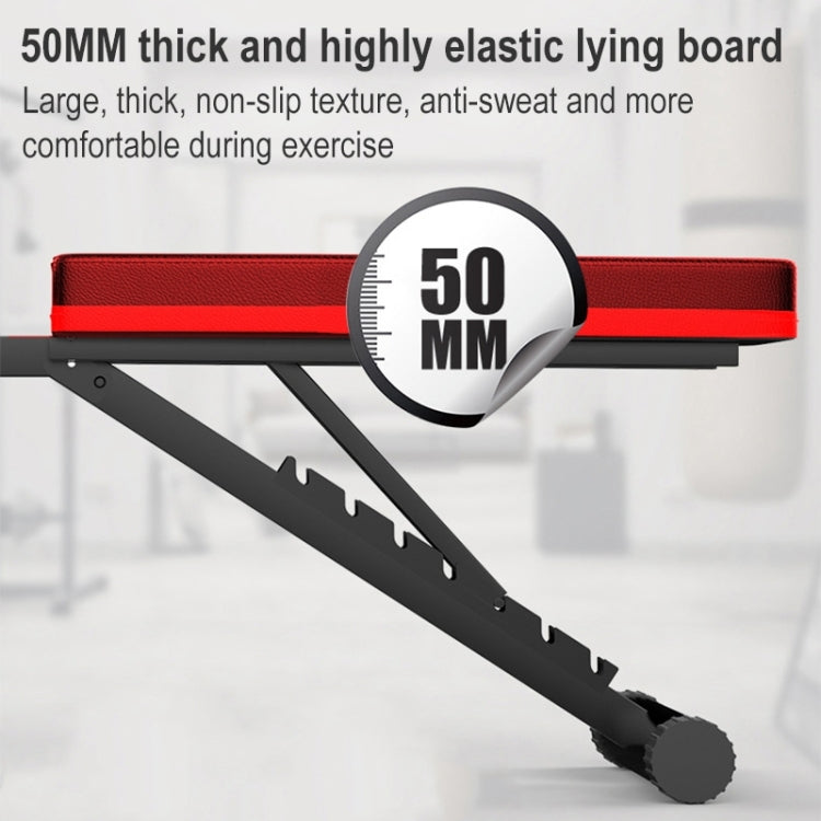 189-3 Premium Edition Household Folding Multifunctional Bold Main Frame Dumbbell Bench Sit-up Bench Weightlifting Bed with Pull Rope & Preacher Curl, Premium Edition