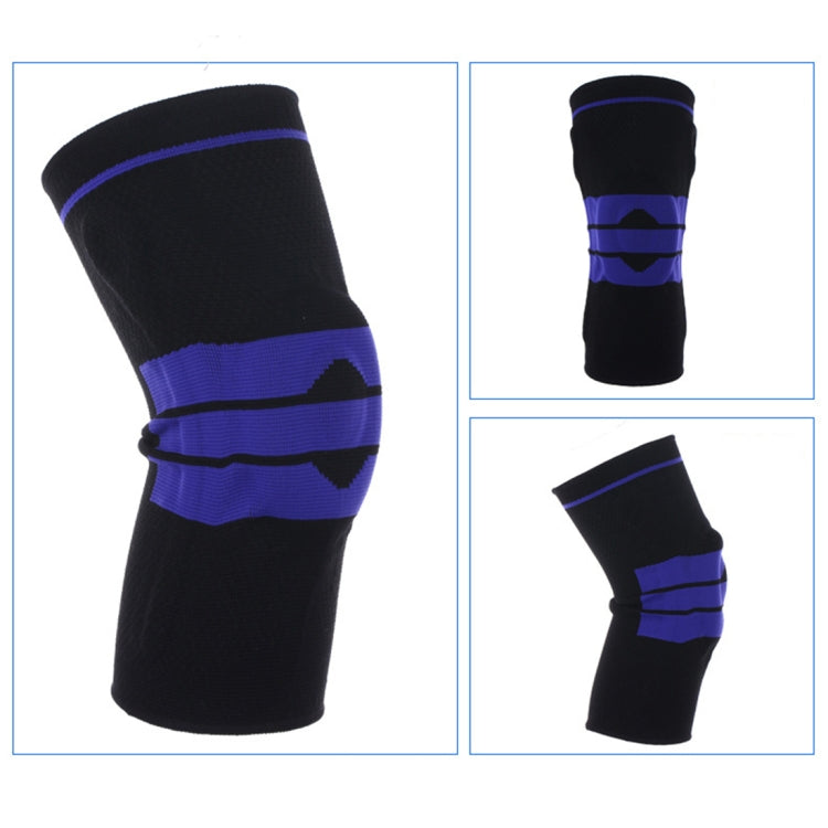 Outdoor Fitness Mountaineering Knit Protection Silicone Anti - collision Spring Support Sports Knee Protector, Size: M, Size: M