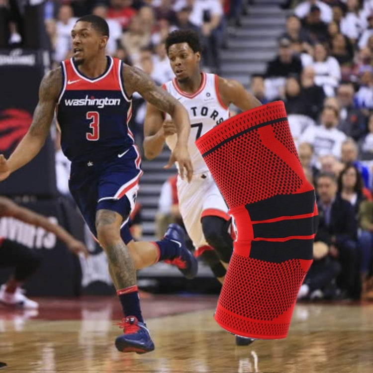 Outdoor Fitness Mountaineering Knit Protection Silicone Anti - collision Spring Support Sports Knee Protector, Size: M, Size: M