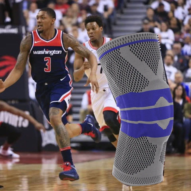 Outdoor Fitness Mountaineering Knit Protection Silicone Anti - collision Spring Support Sports Knee Protector, Size: L, Size: L