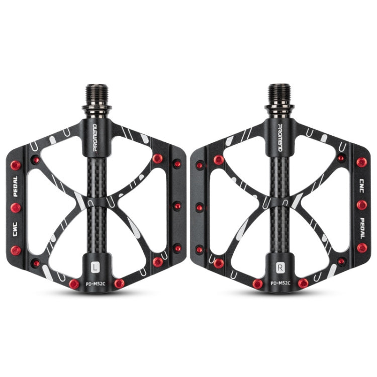 PROMEND PD-M52C 1 Pair Bicycle Aluminum Alloy + Carbon Fiber Tube Bearing Pedals, PD-M52C