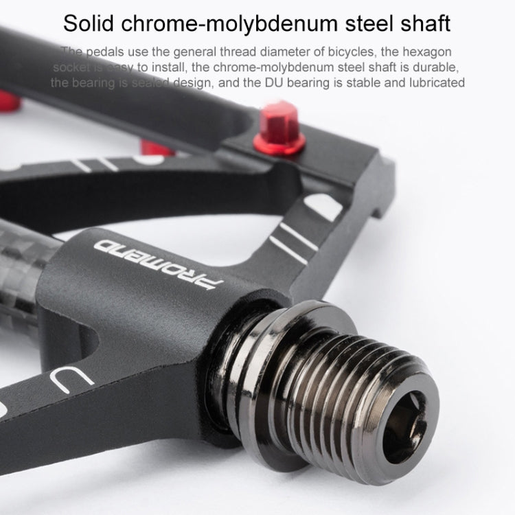 PROMEND PD-M52C 1 Pair Bicycle Aluminum Alloy + Carbon Fiber Tube Bearing Pedals, PD-M52C