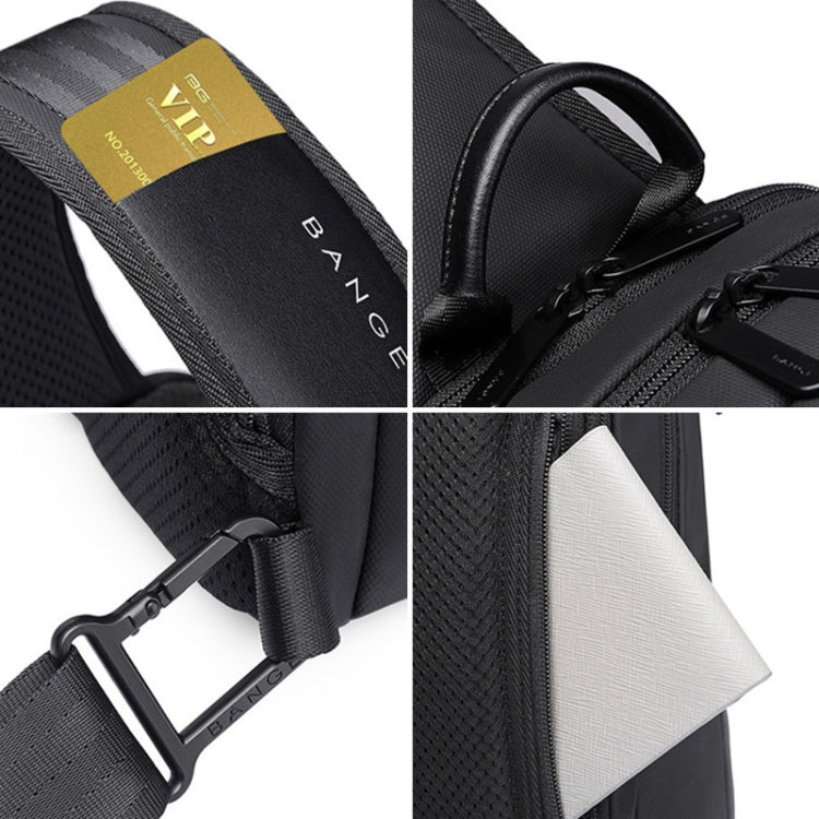 Bange BG-77112 Men Oxford Cloth Waterproof Crossbody Chest Bag with USB Port, Size: 30 x 19 x 13cm, 30 x 19 x 13cm (Black)