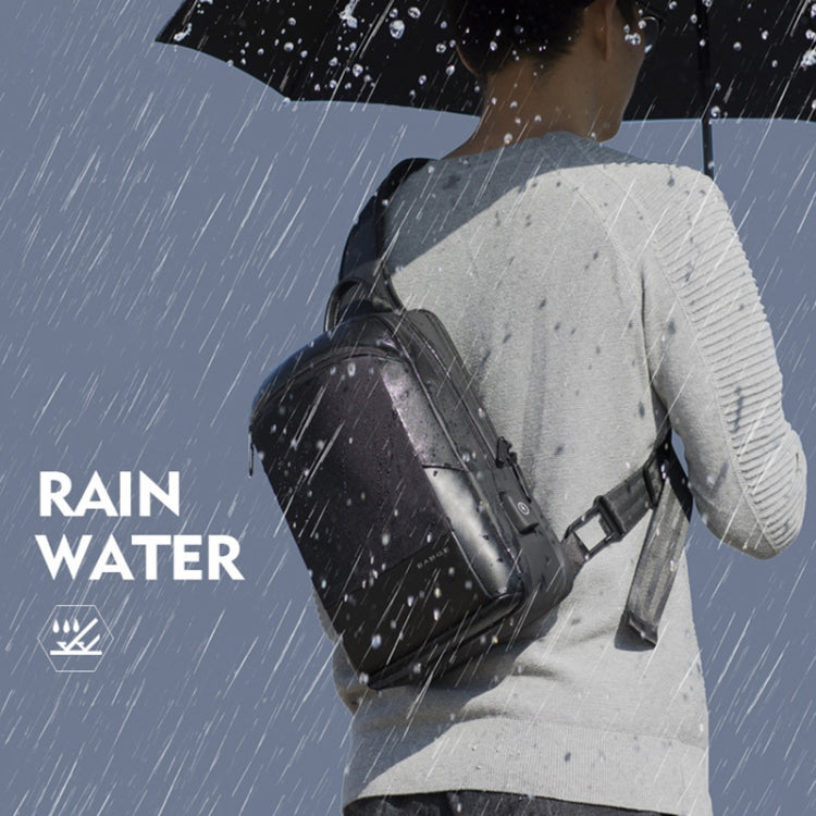 Bange BG-77112 Men Oxford Cloth Waterproof Crossbody Chest Bag with USB Port, Size: 30 x 19 x 13cm, 30 x 19 x 13cm (Black)