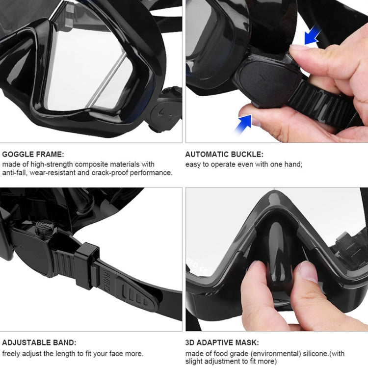 DM600 Silica Gel Diving Mask Swimming Goggles Diving Equipment for Adults, DM600 (Black), DM600 (Black Blue), DM600 (Red + Black), DM600 (White)