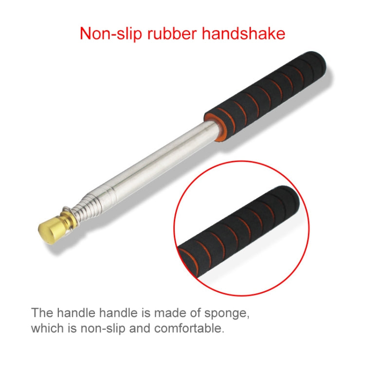 2.5M 11 Knots Multi-function Telescopic Stainless Steel Sponge Golden Head Teaching Stick Guide Flagpole Signal Flag, 2.5M 11 Knots