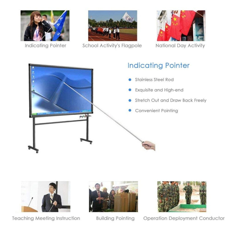 3M 11 Knots Telescopic Stainless Steel Sponge Golden Head Teaching Stick Guide Signal Flag, 3M 11 Knots