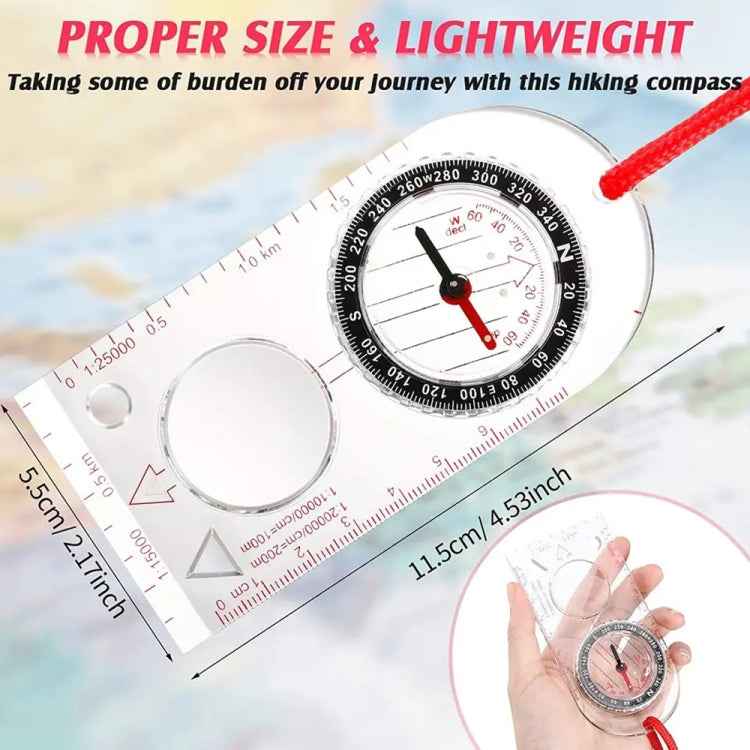 2pcs Nisa SD482 Outdoor Compass Map Scale with Magnifying Glass Multifunction