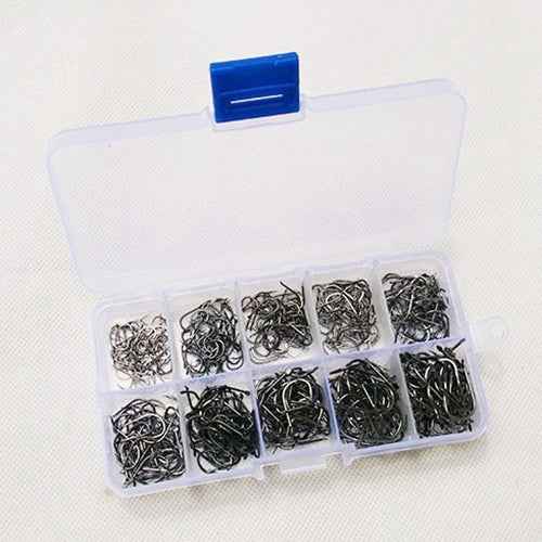 ISE 500 PCS Mixed Size Fish Barbed Hook Fishing Hooks