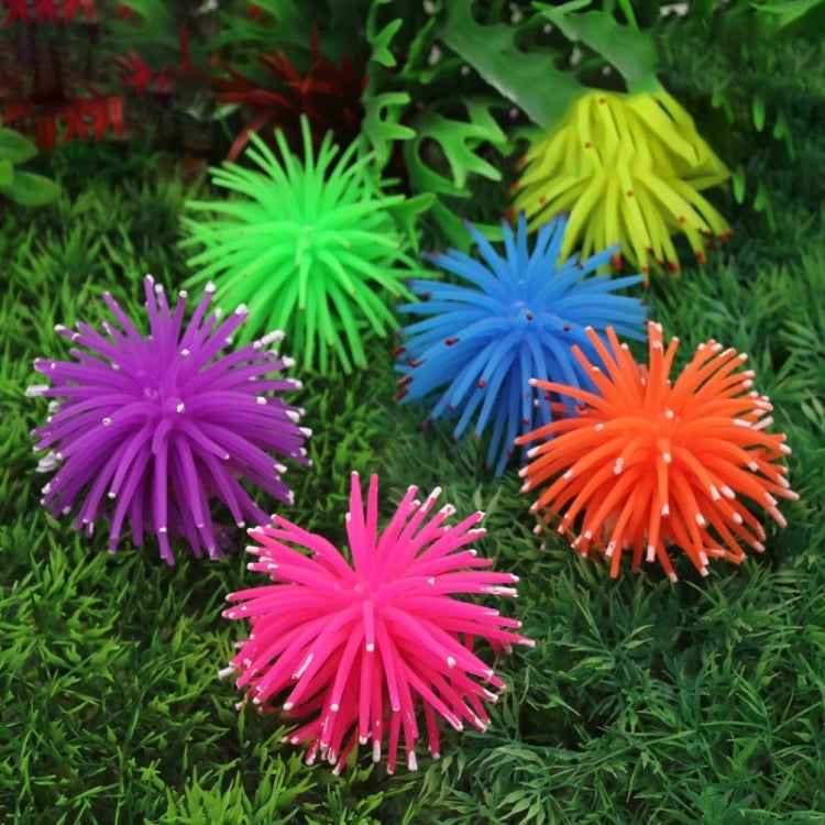 Aquarium Articles Decoration TPR Simulation Sea Urchin Ball Coral with Point, Size: M, Diameter: 10cm