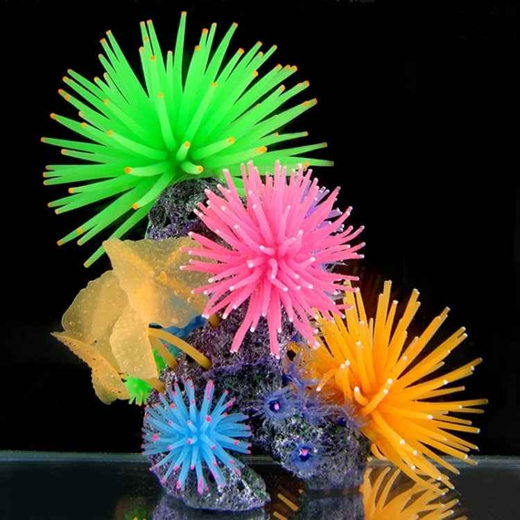Aquarium Articles Decoration TPR Simulation Sea Urchin Ball Coral with Point, Size: M, Diameter: 10cm