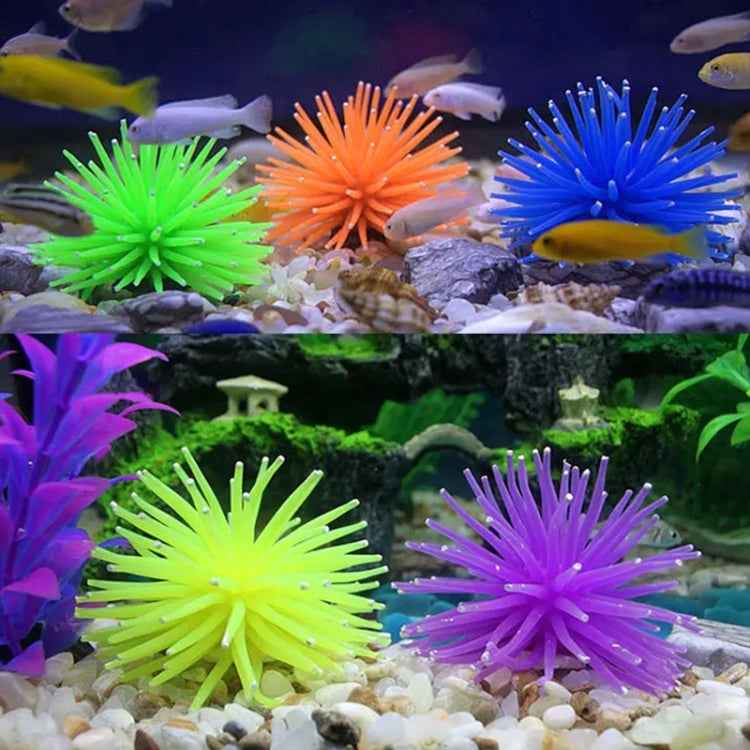 Aquarium Articles Decoration TPR Simulation Sea Urchin Ball Coral with Point, Size: M, Diameter: 10cm