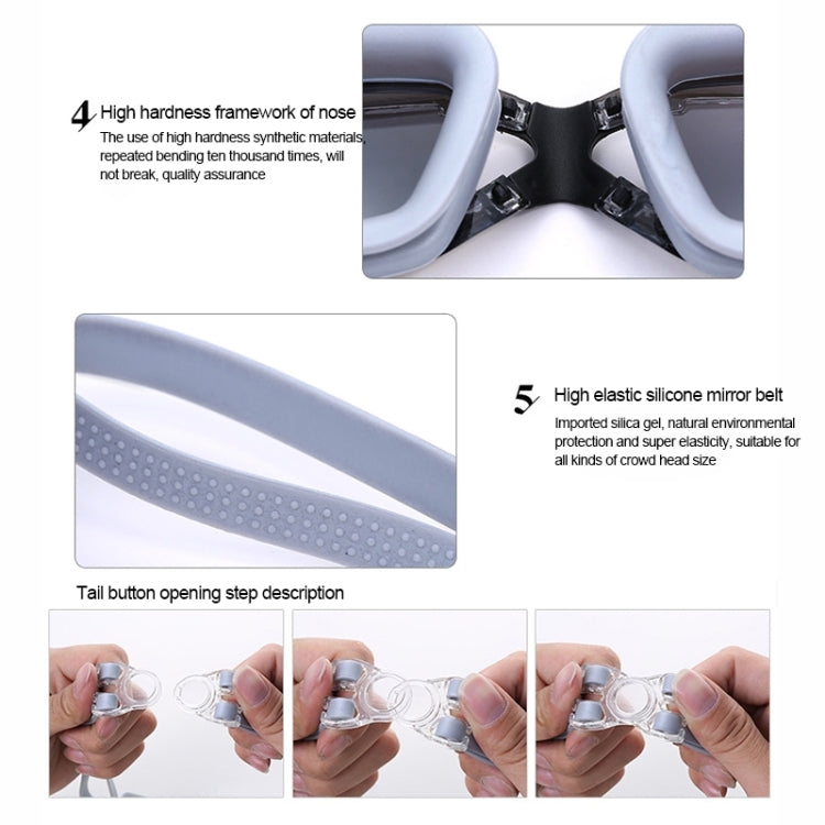 Electroplating Anti-fog Silicone Swimming Goggles for Adults, Suitable for 200 Degree Myopia, 200 Degree Myopia