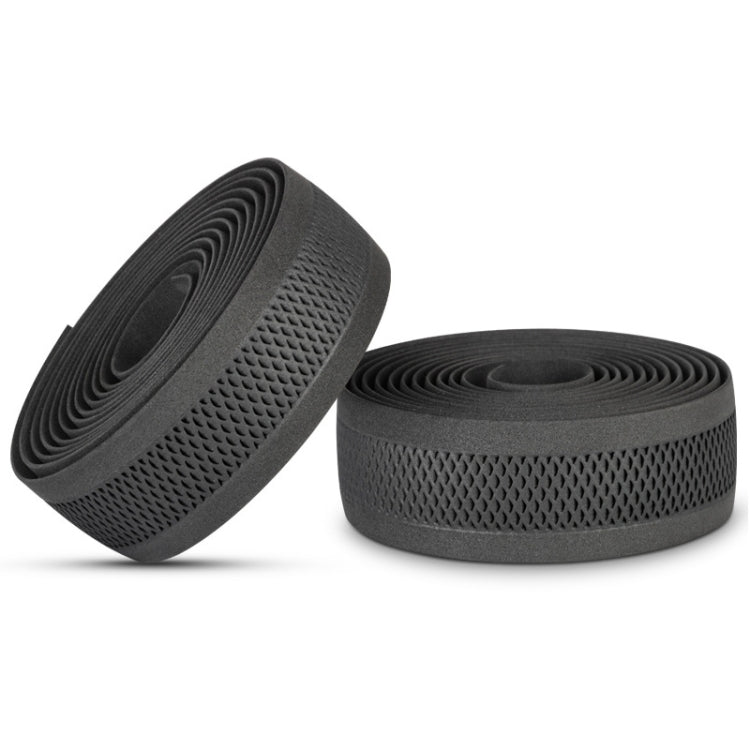 PROMEND GR-081H 1 Pair Embossed Hollow Antiskid Bicycle Grips Tape, 200x3cm Black